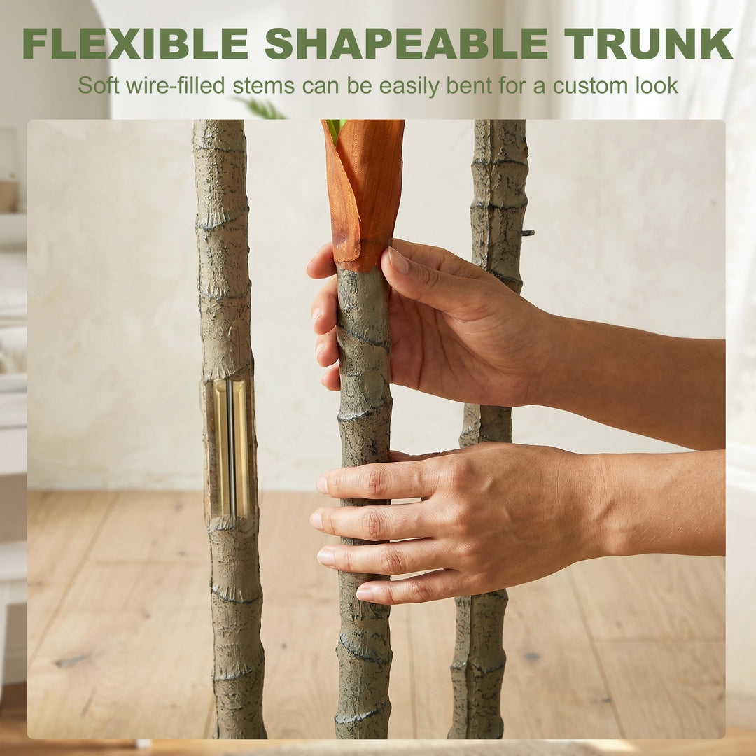 90cm Lifelike Fake Tree, Artificial Dracaena Tree with Bendable Trunks