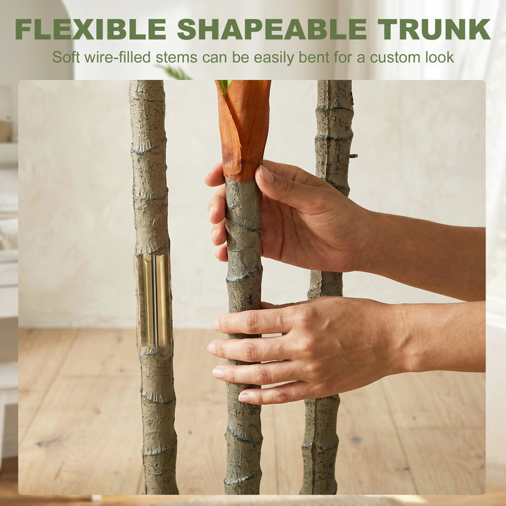 90cm Lifelike Fake Tree, Artificial Dracaena Tree with Bendable Trunks