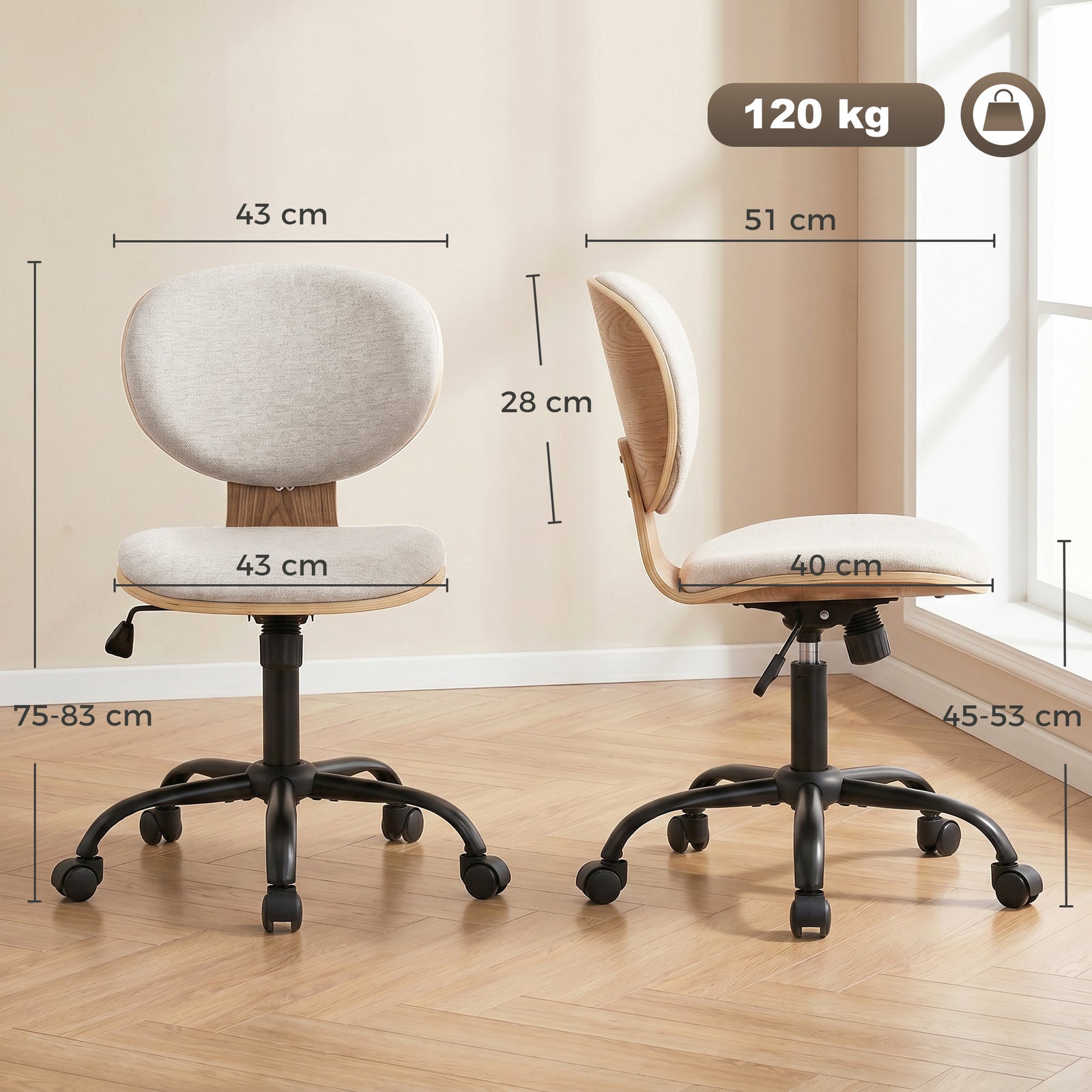 Home Office Desk Chair Rocking Function Ergonomic Swivel Chair with PU