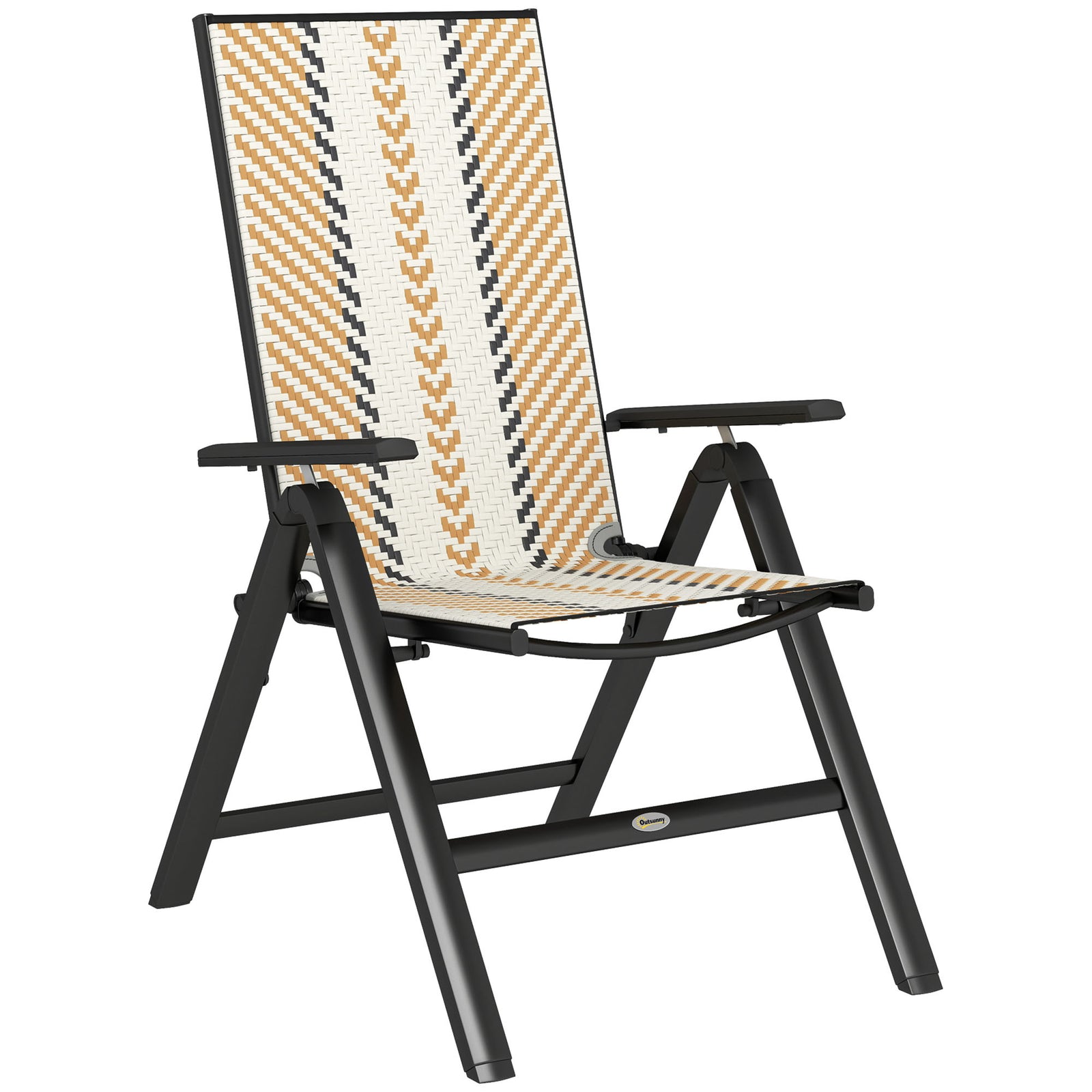 Rattan Reclining Garden Chairs - Orange