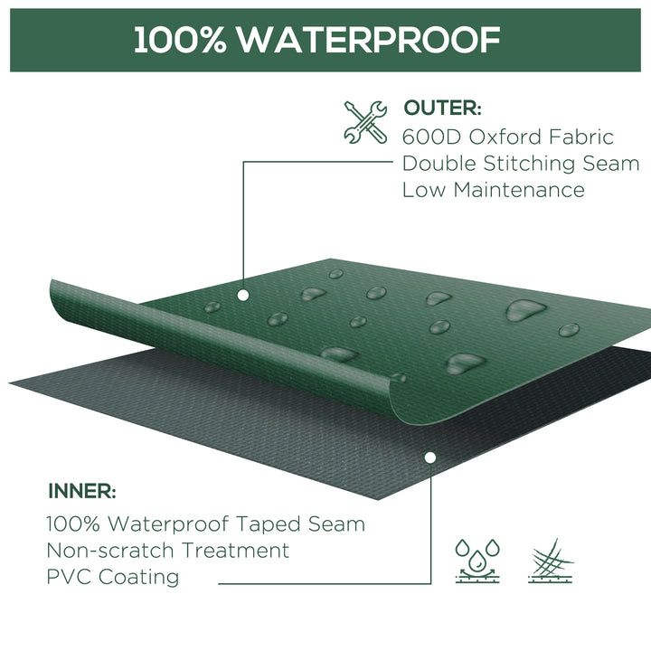 MCL Large Patio Garden Furniture Set Cover 600D Oxford Square Waterproof, 230 x 230 x 70 cm, Green