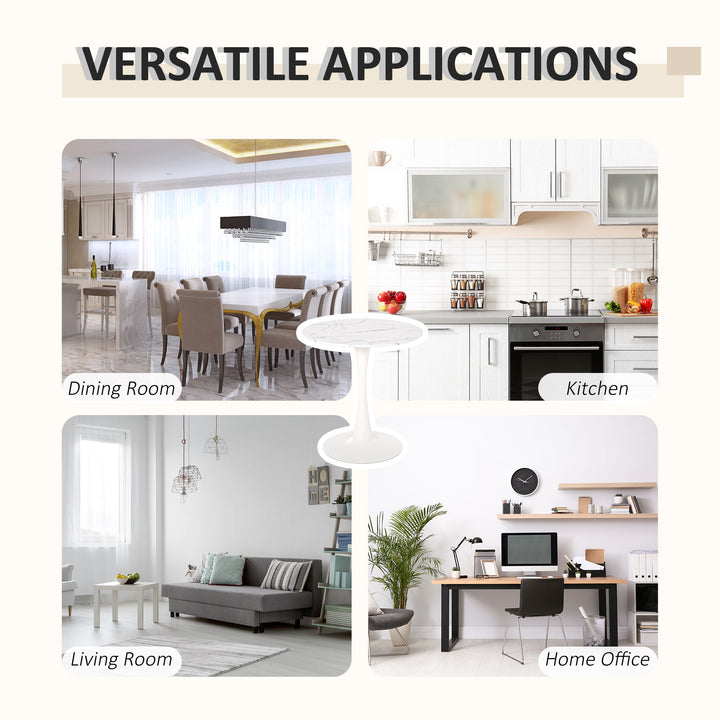 MCL Modern Round Dining Table Leisure Coffee Bistro Table with Metal Base for Kitchen & Dining Room White