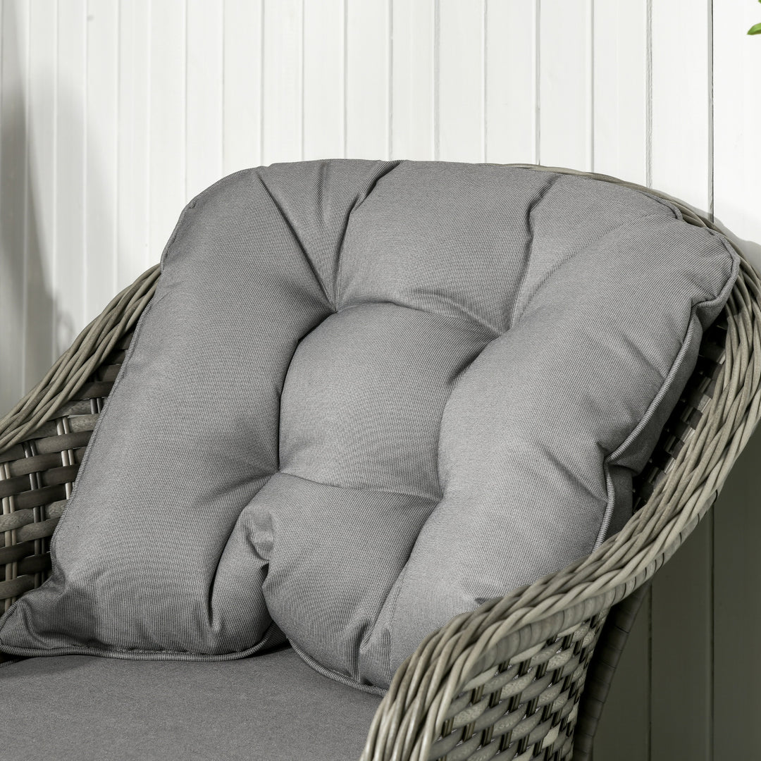 Four-Piece Rattan Sofa Set, with Glass-Top Table - Mixed Grey