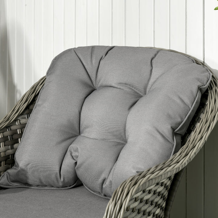 Four-Piece Rattan Sofa Set, with Glass-Top Table - Mixed Grey