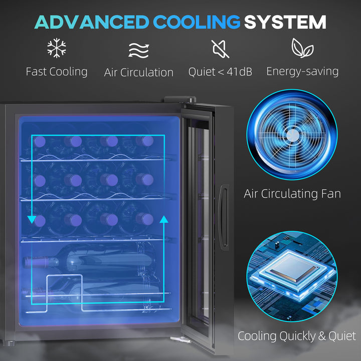 MCL 42L 16-Bottle Wine Cooler Fridge - Black