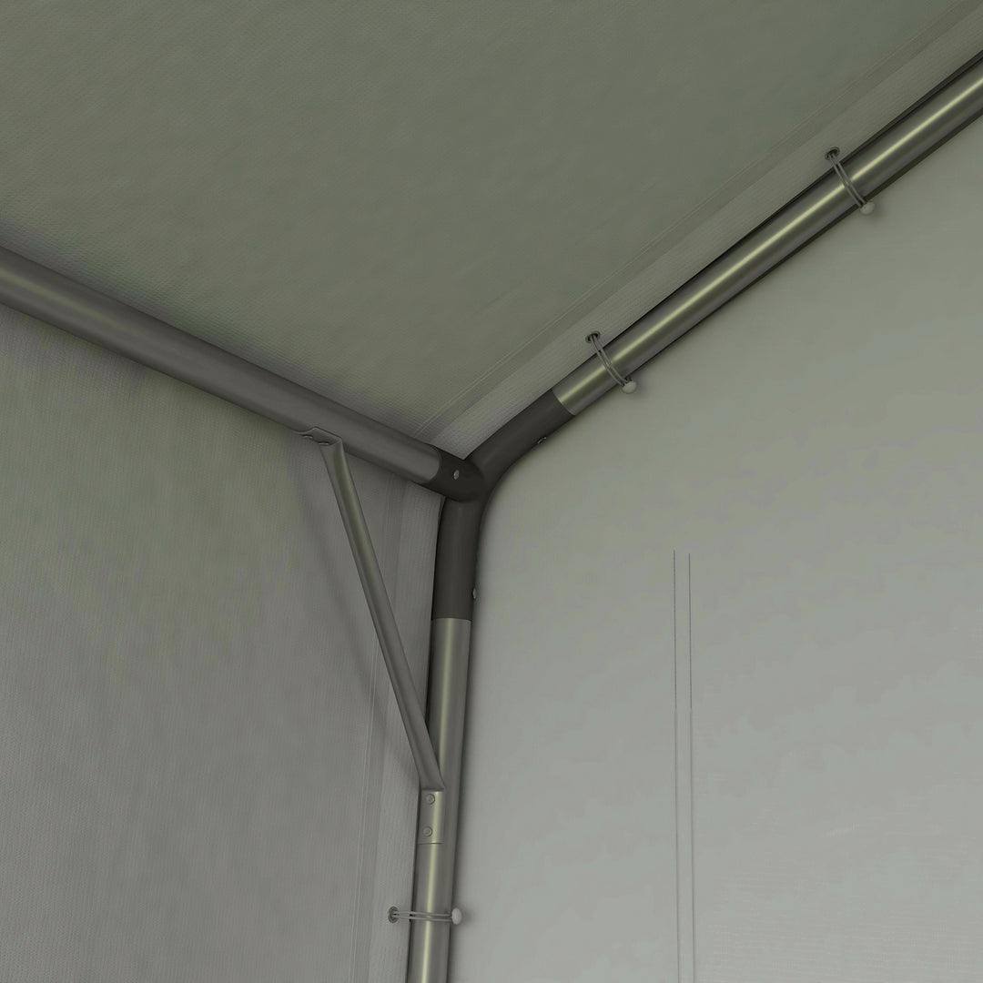 3.6 x 2.1m Portable Outdoor Shed, with Window - Dark Grey