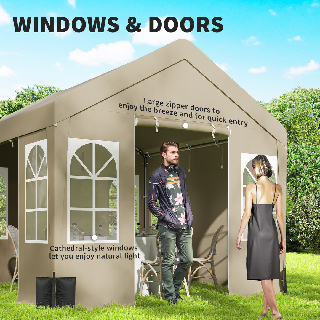3 x 3 m Party Tent, Outdoor Canopy Tent Shelter with Removable Sidewal