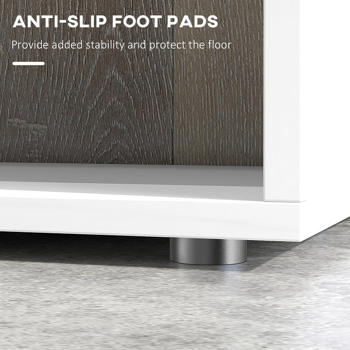 MCL S Shape Bookcase, 5 Tiers Bookshelf, Modern Freestanding Storage Shelf for Home Office, Study, Living Room, 80 x 30 x 145cm, White