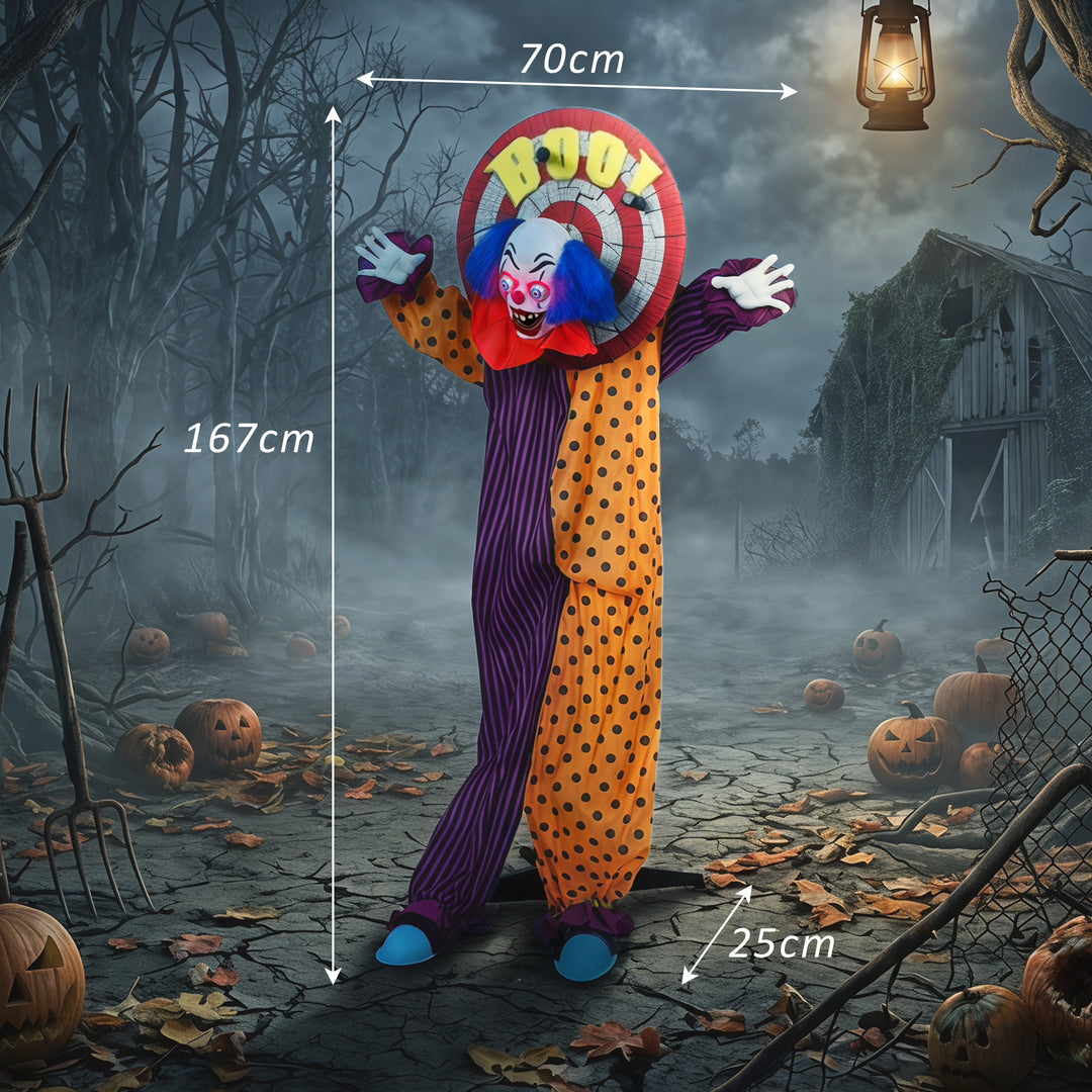 167 cm Life Size Animated Clown Halloween Decoration, Scary Halloween 