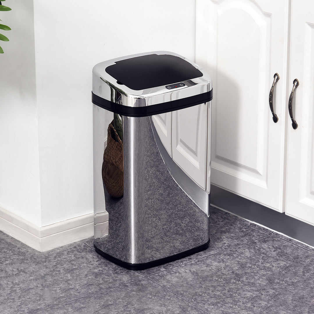 30L Stainless Steel Motion Sensor Lid Bin - Silver Tone - view 3