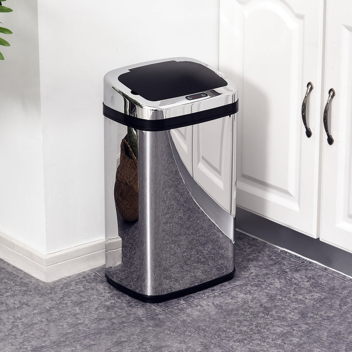 30L Stainless Steel Motion Sensor Lid Bin - Silver Tone - view 3