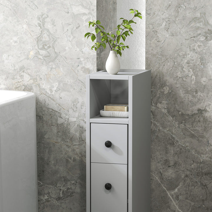Slimline Bathroom Storage Cabinet - Grey
