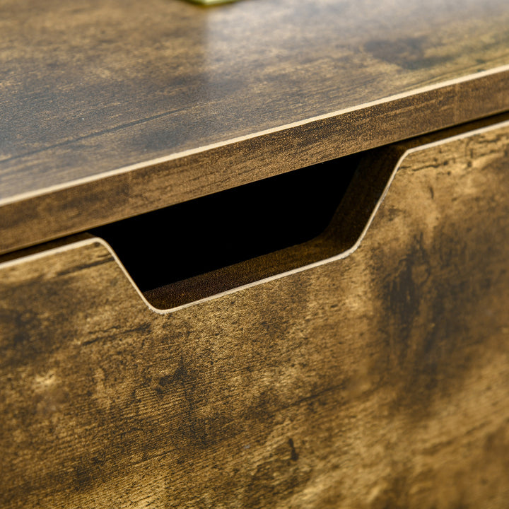 Industrial Coffee Table, Centre Table with Storage Shelf, Drawer and Metal Frame, Coffee Tables for Living Room, Office, 106W x 48D x 43H cm, Rustic Brown