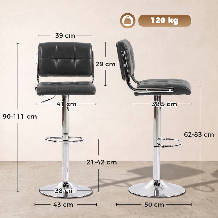 Bar Stools Modern PU Leather Adjustable Breakfast Bar Stools Backrest 