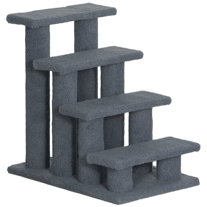 Dog Steps for Bed 4 Step Pet Stairs for Sofa Dog Cat Climb Ladder 63x43x60 cm Grey