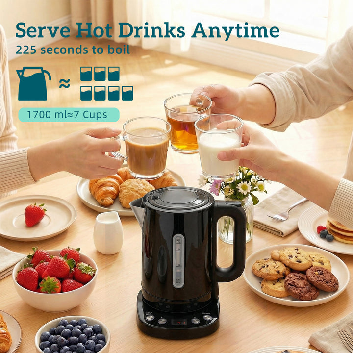 Electric Kettle, 1.7L, Fast Boil, 3kW Water Kettle with UK Strix Therm
