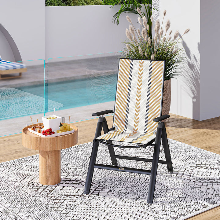 Rattan Reclining Garden Chairs - Orange