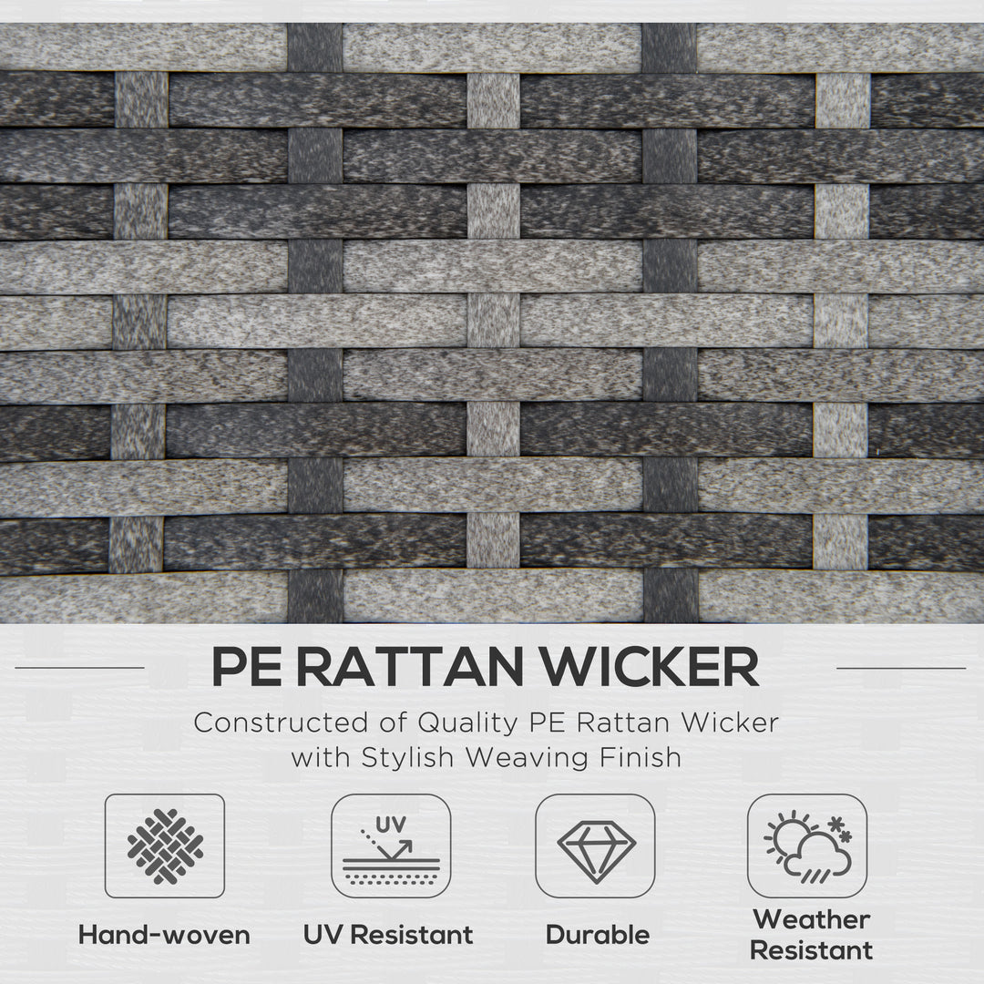 MCL 6PC Rattan Corner Sofa Set Wicker 4 Seater Garden Storage Coffee Table Conversation Ottoman Outdoor Weave Furniture w/ Cushion Grey