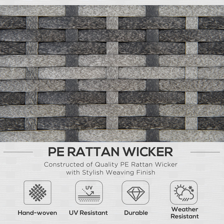 MCL 6PC Rattan Corner Sofa Set Wicker 4 Seater Garden Storage Coffee Table Conversation Ottoman Outdoor Weave Furniture w/ Cushion Grey