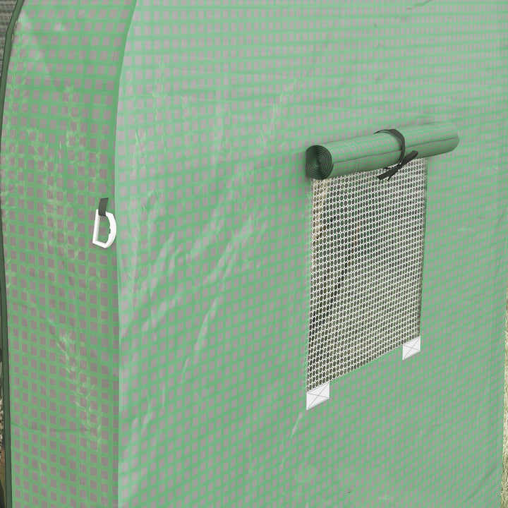 Tomato Greenhouse, Garden Growhouse with 2 Roll-up Doors and 4 Mesh Windows, Portable Indoor Outdoor Green House, 185 x 94 x 150cm, Green