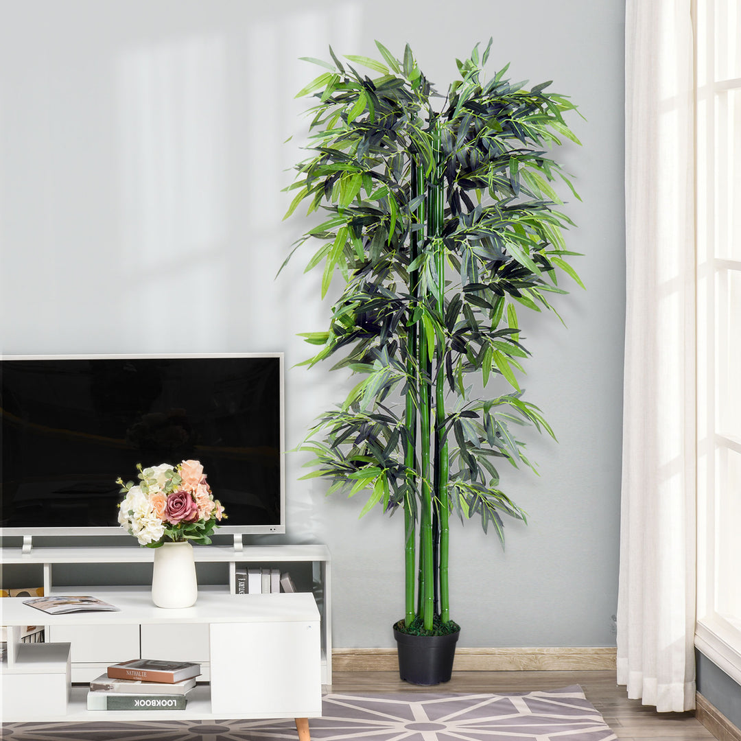 6ft Artificial Bamboo Tree Plant Greenery in A Pot for Home Office Planter 1.8M