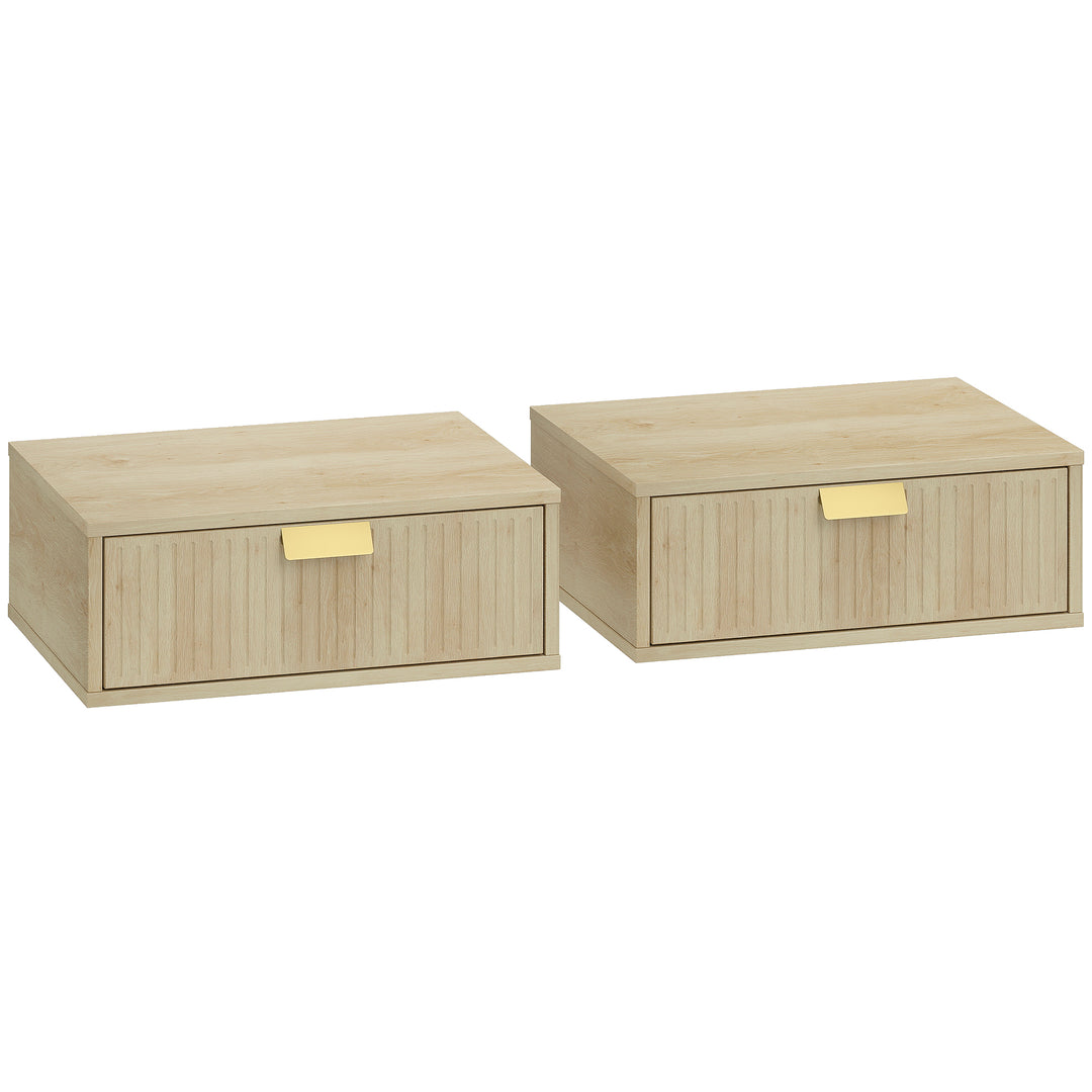 Modern Floating Nightstands Set of 2, Wall Mounted Bedside Tables with