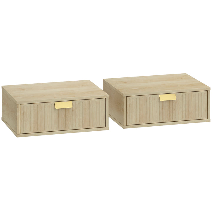 Modern Floating Nightstands Set of 2, Wall Mounted Bedside Tables with