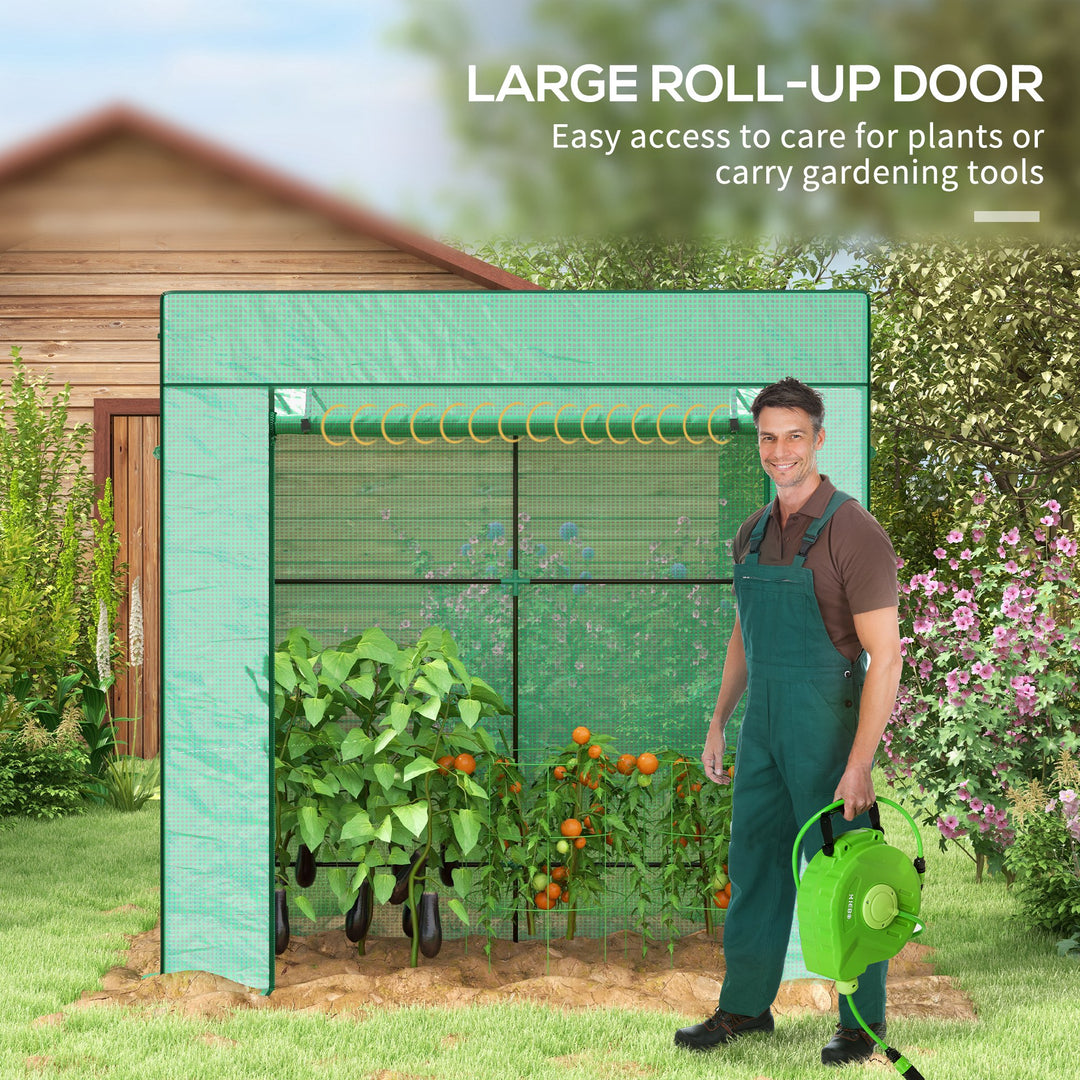 77 x 196cm Walk-In Greenhouse, with Accessories