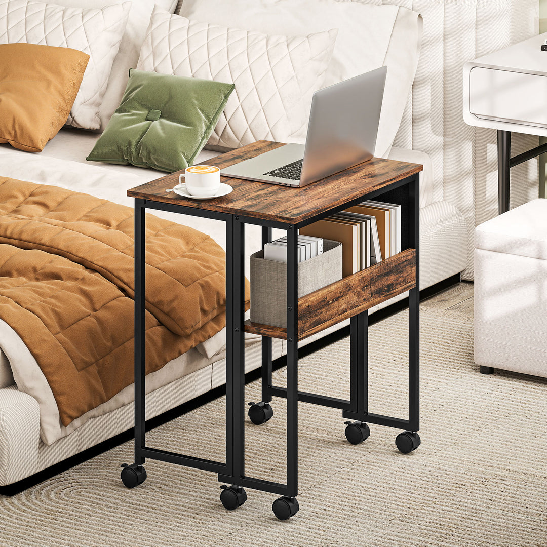 63 cm Drop Leaf Writing Work Desk - Rustic Brown