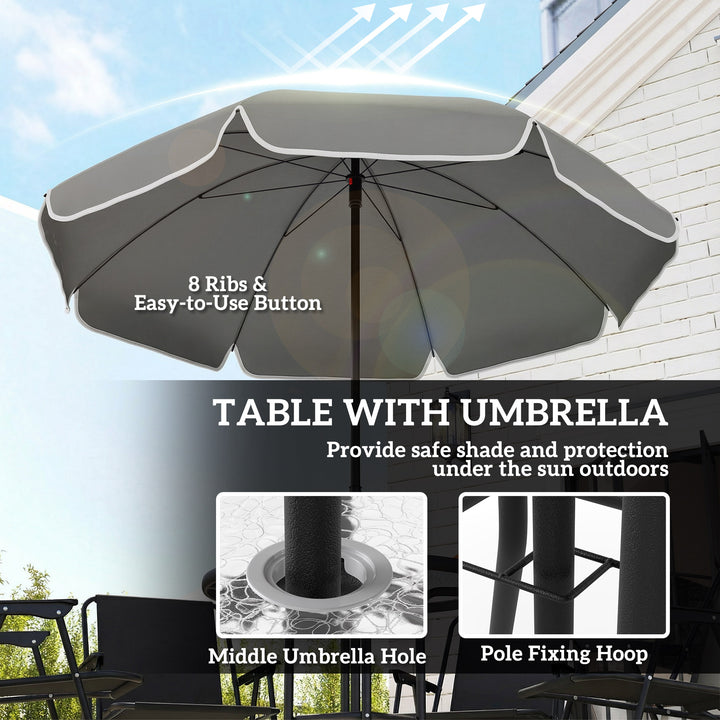 4 Seater Garden Furniture Set, 6 Pieces Garden Table and Chairs with P