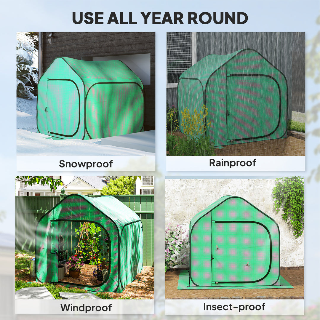150 x 148cm Pop-Up Greenhouse - Green