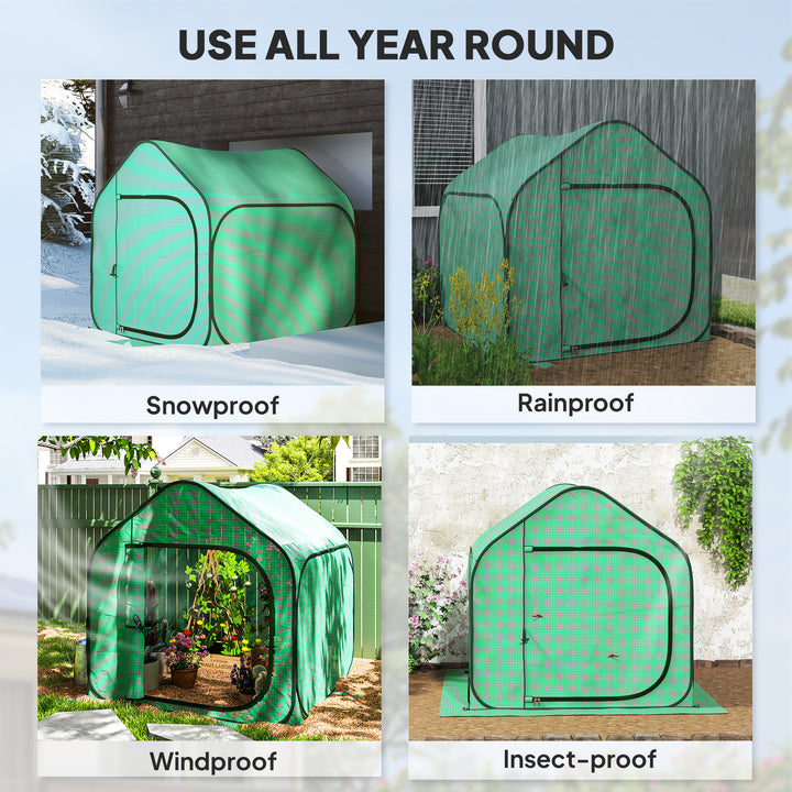 150 x 148cm Pop-Up Greenhouse - Green
