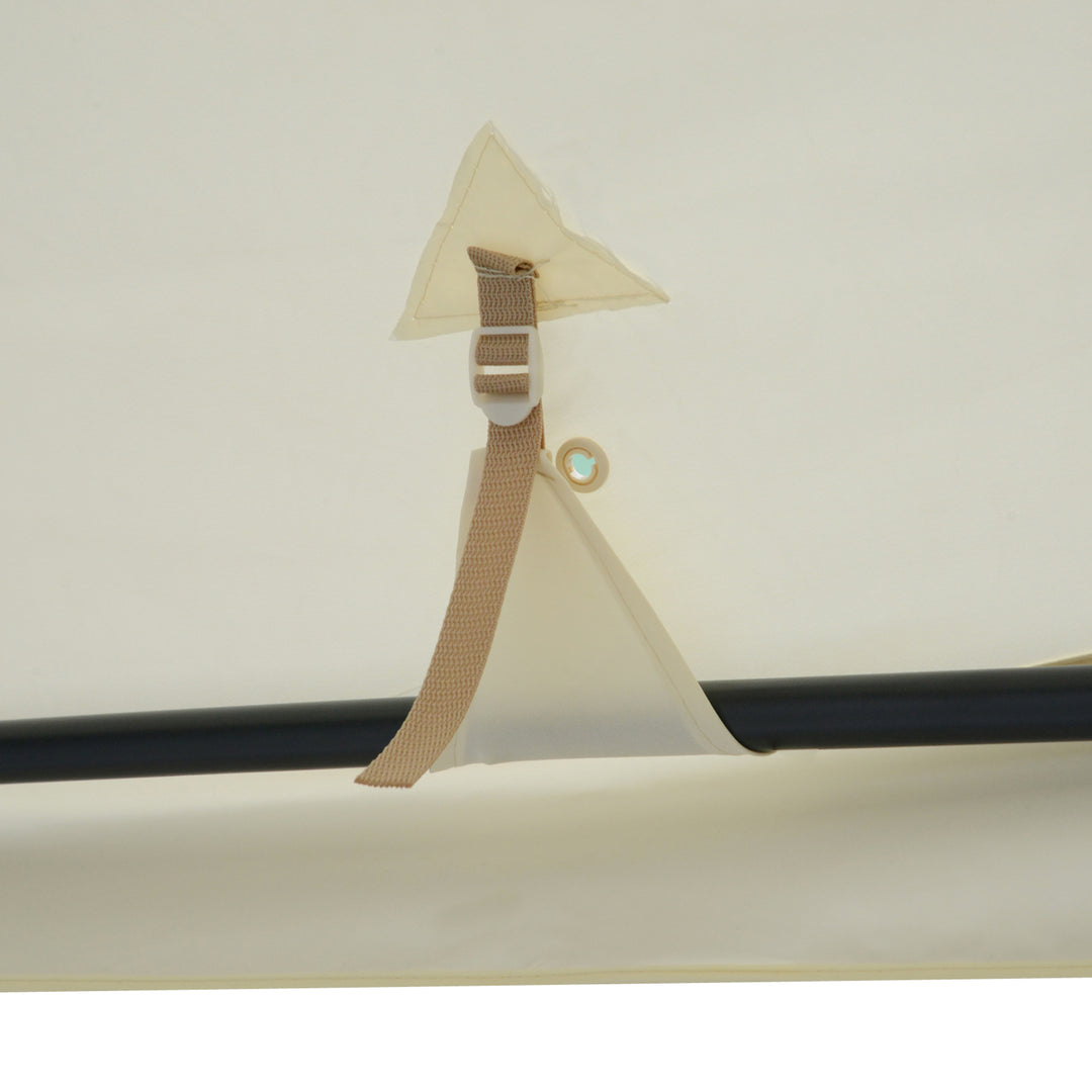 MCL 3 x 3 m Metal Gazebo, Garden Pavillion, Double Roof Outdoor Canopy Shelter with Mesh Sidewalls, Cream White