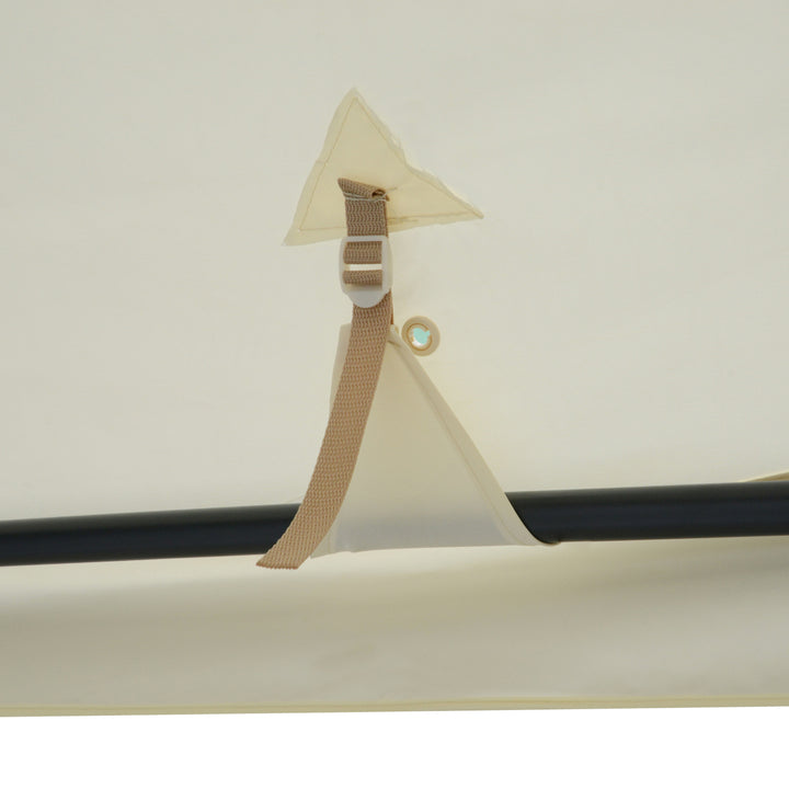 MCL 3 x 3 m Metal Gazebo, Garden Pavillion, Double Roof Outdoor Canopy Shelter with Mesh Sidewalls, Cream White