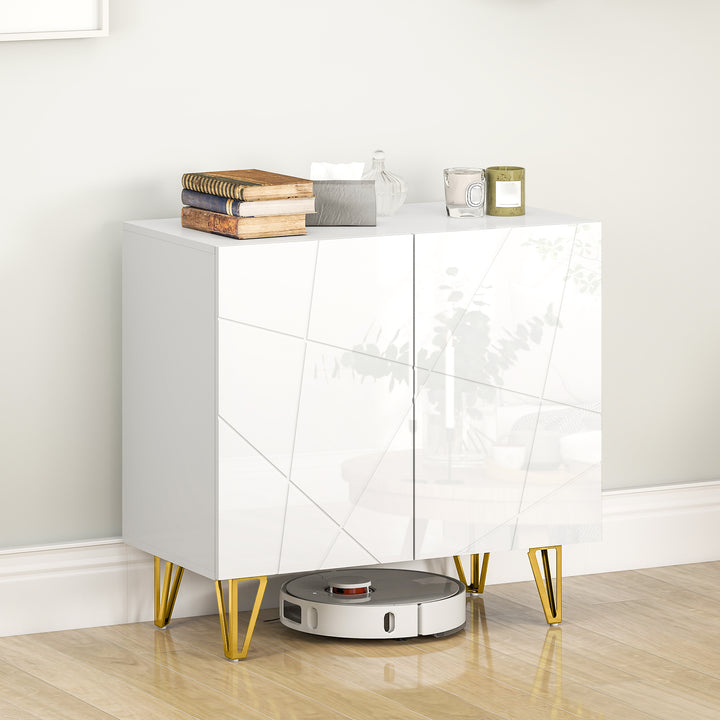 Modern Luxe High Gloss Sideboard, with Hairpin Legs - White