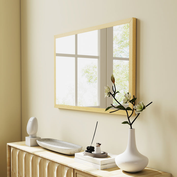Wall Bathroom Mirror, 60 x 40 cm Wall-Mounted Mirror for Living Room, 