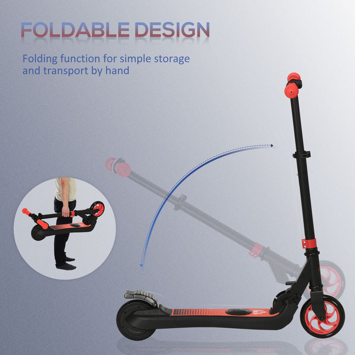 HOMCOM Folding Electric Scooter Adult E Scooter, 120W, with Rear Wheel Brake, 8km/h Maximum Speed, for Ages 6+ Years Old, Red | Aosom UK