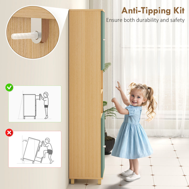 MCL Bathroom Cabinet with Adjustable Shelves and Open Shelves - Green