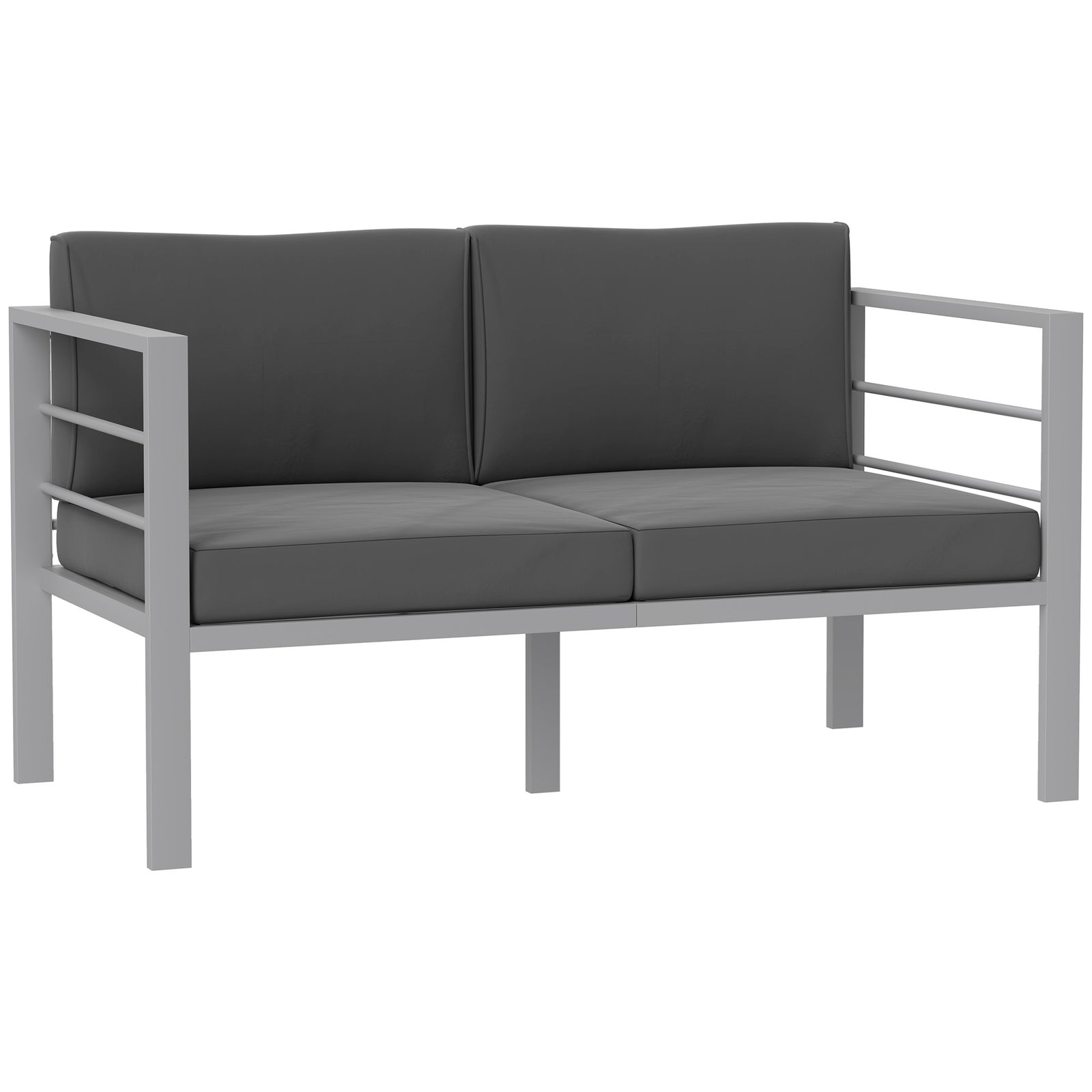 Two-Seater Aluminium Garden Sofa - Grey
