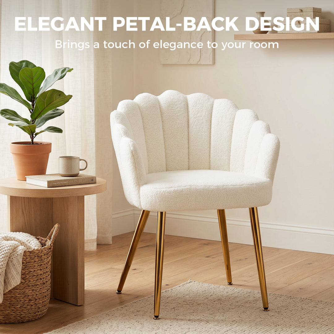 Lounge Chair Petal-Back Armchair Metal Metal Legs for Living Room Bedr