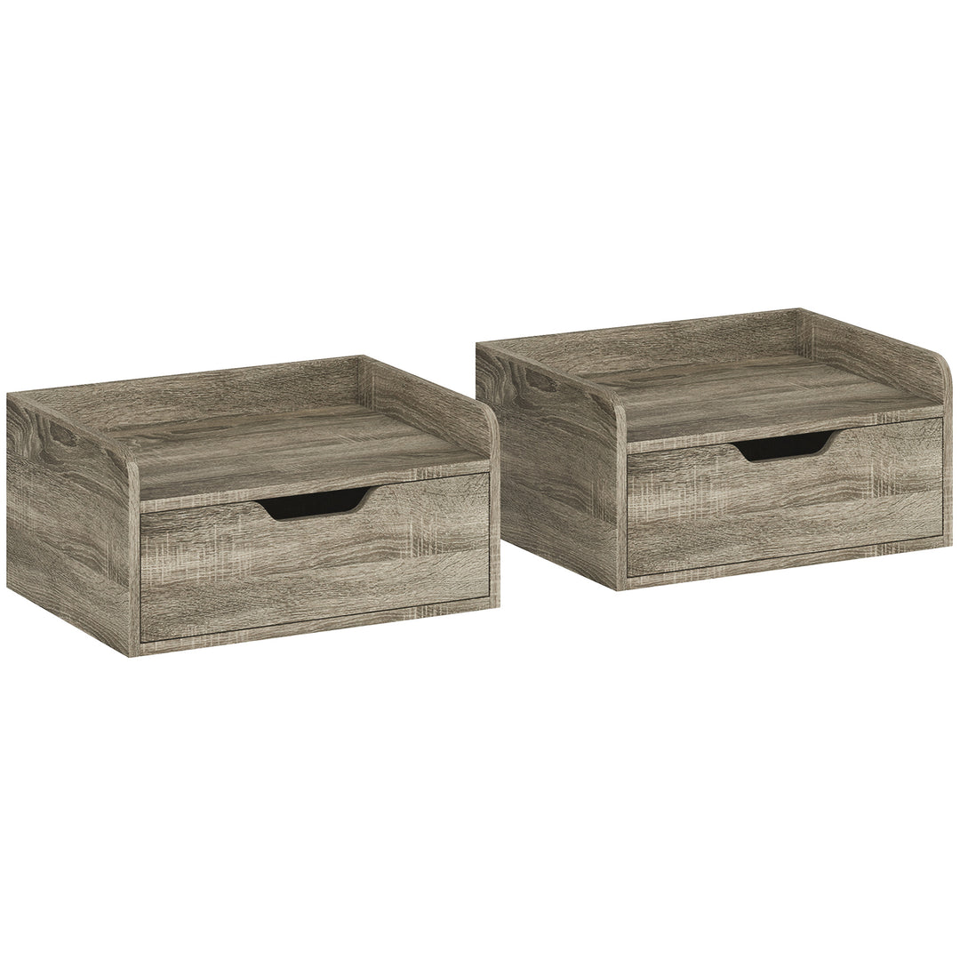 Floating Nightstands Set of 2, Wall Mounted Bedside Table with Drawer 