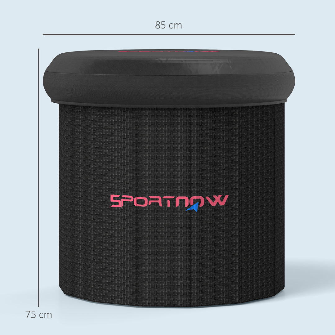 SPORTNOW 300L Outdoor Ice Bath Tub, with Lid, Cover, Carry Bag, Black