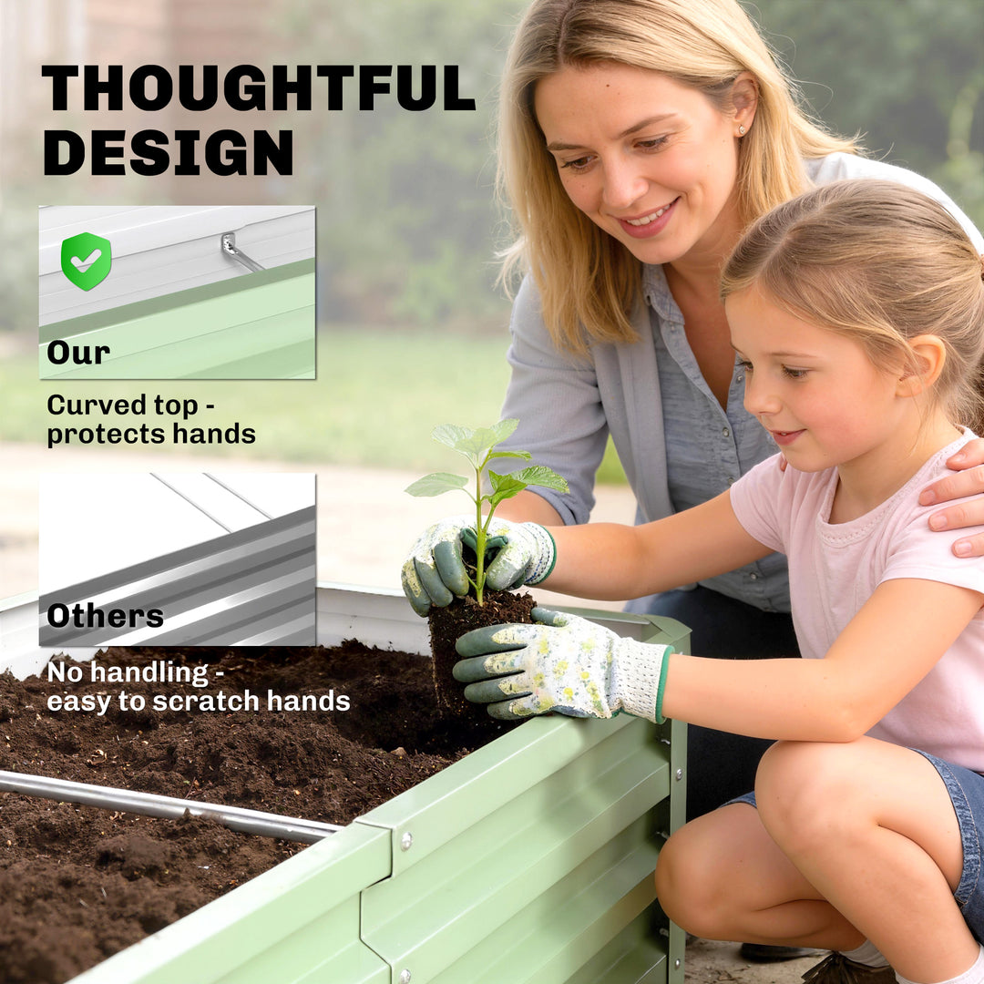 Raised Beds for Garden, Galvanised Outdoor Planters, for Herbs and Veg