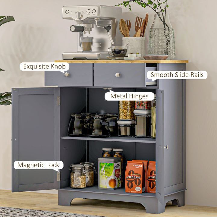 Side Storage Multi-use Sideboard Table Kitchen Floor Cabinet with Soli