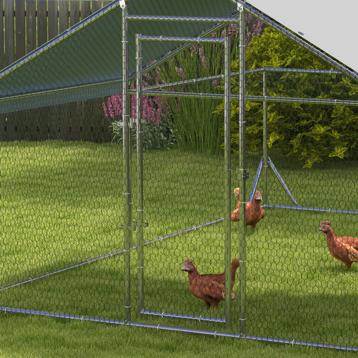 Walk-In Chicken Run, Hen House, with Roof, for Ducks, Chickens, Rabbits