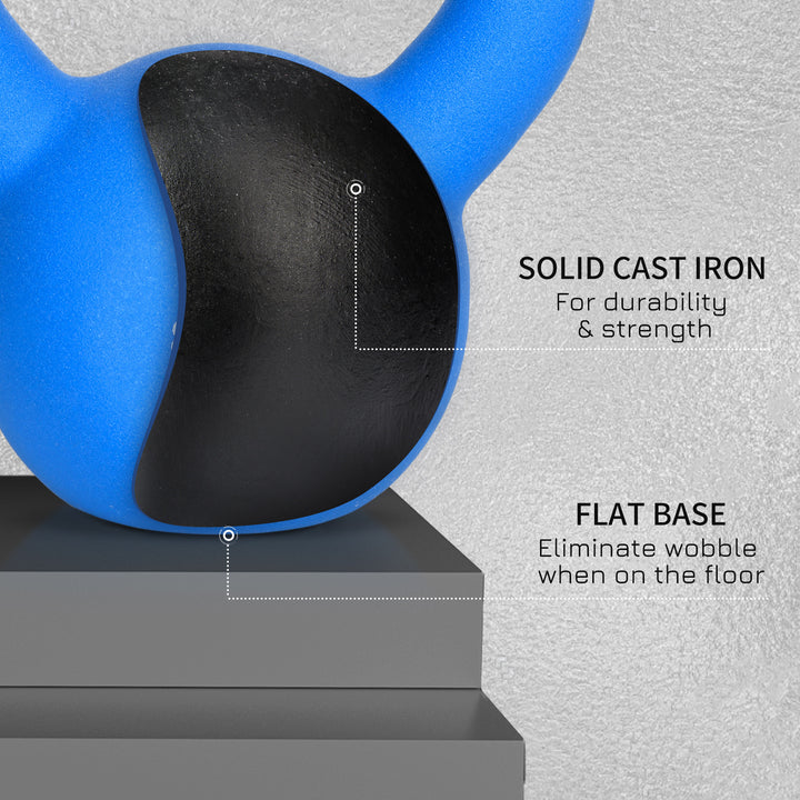 MCL Soft Kettlebell, 8kg Kettle Bell with Non-Slip Handle for Home Gym Weight Lifting and Strength Training, Blue