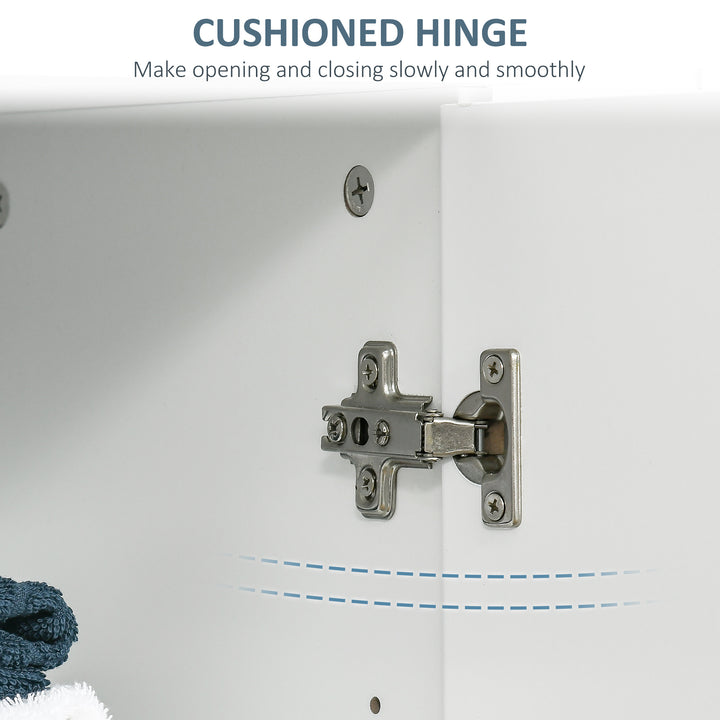 MCL Modern Bathroom Floor Cabinet, Free Standing Linen Cabinet, Storage Cupboard with 3 Tier Shelves, White