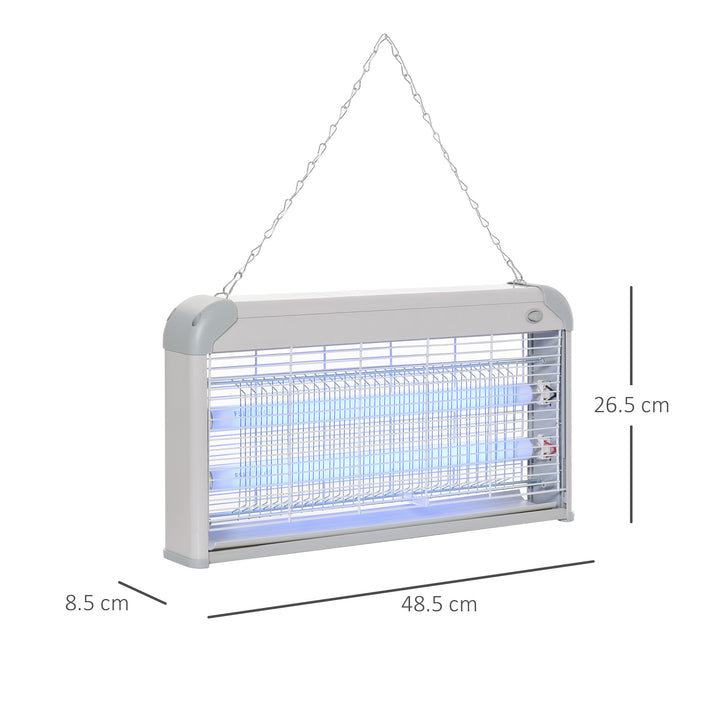 Wall Hanging Bug Zapper, 30W Electric Fly Zapper Mosquito Killer, 60㎡ Coverage Insect Killer, Indoor Outdoor Use, Grey