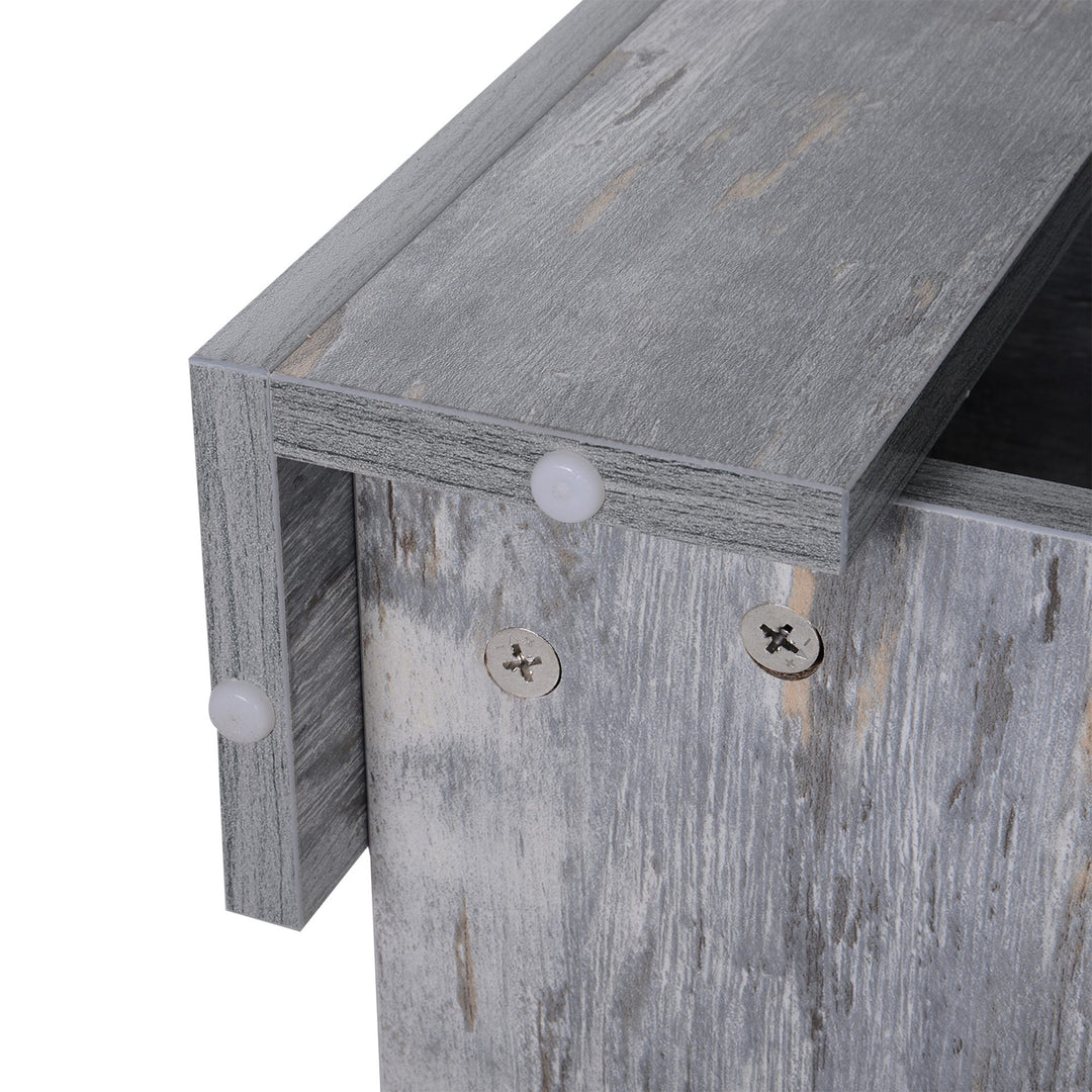 MCL 2 Tier Wood Coffee Table Side Table Bottom Storage Shelf  Simple Modern Living Room Grey Wood Grain