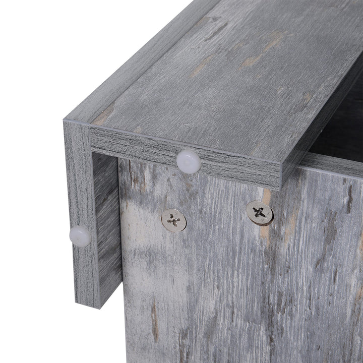 MCL 2 Tier Wood Coffee Table Side Table Bottom Storage Shelf  Simple Modern Living Room Grey Wood Grain